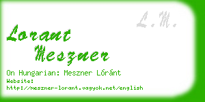 lorant meszner business card